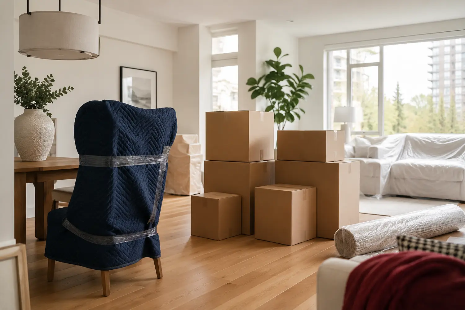 Packed home ready for a careful move